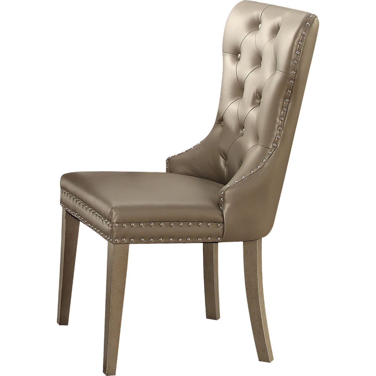 Kacela Side Chair (Set-2) in PU & Champagne