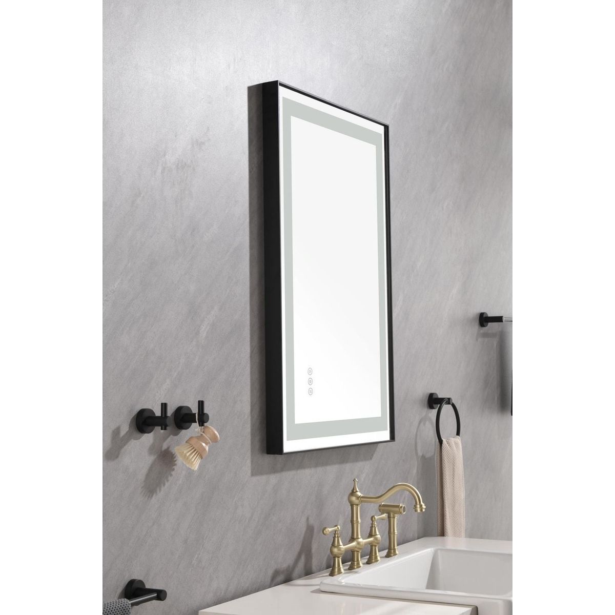 36x24 LED Lighted Bathroom Wall Mounted Mirror with High Lumen+Anti-Fog Separately Control