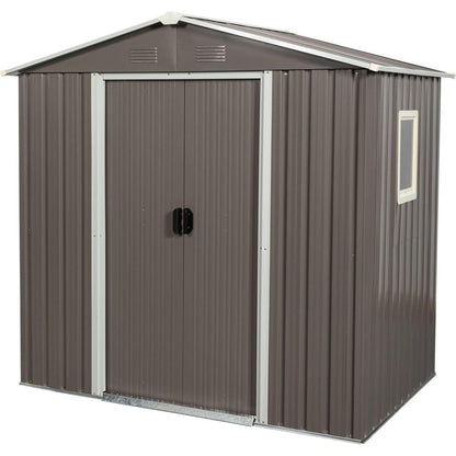 6ft x 5ft Outdoor Metal Storage Shed gray With window