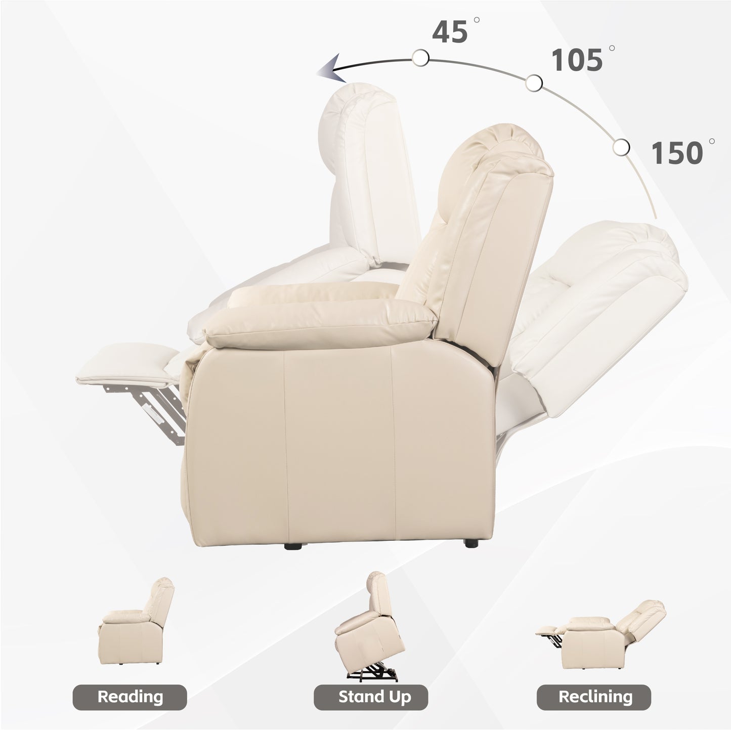 Lehboson Lift Chair Recliners, Electric Power Recliner Chair Sofa for Elderly, (Common, Beige)