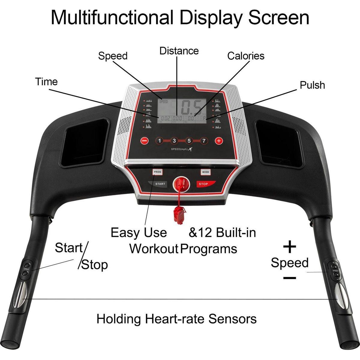 Folding Treadmills for Home - 3.5HP Portable Foldable with Incline, Electric Treadmill for Running Walking Jogging Exercise with 12 Preset Programs, Indoor Workout Training Space Save Apartment,APP