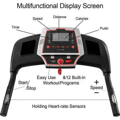 Folding Treadmills for Home - 3.5HP Portable Foldable with Incline, Electric Treadmill for Running Walking Jogging Exercise with 12 Preset Programs, Indoor Workout Training Space Save Apartment,APP