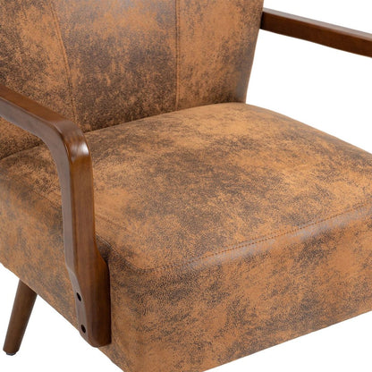 Wood Frame Armchair, Modern Accent Chair Lounge Chair for Living Room