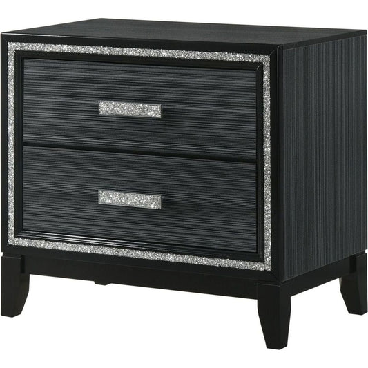 Haiden Nightstand, Weathered Black Finish