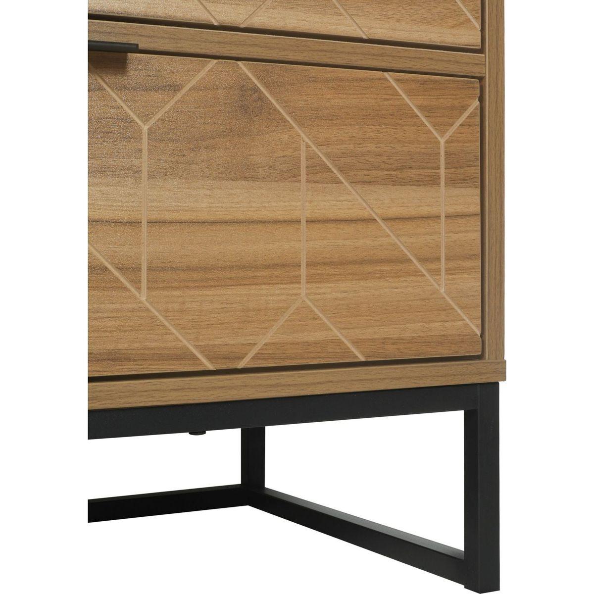 Modern 7 Drawer Dresser Wood Cabinet (Walnut)