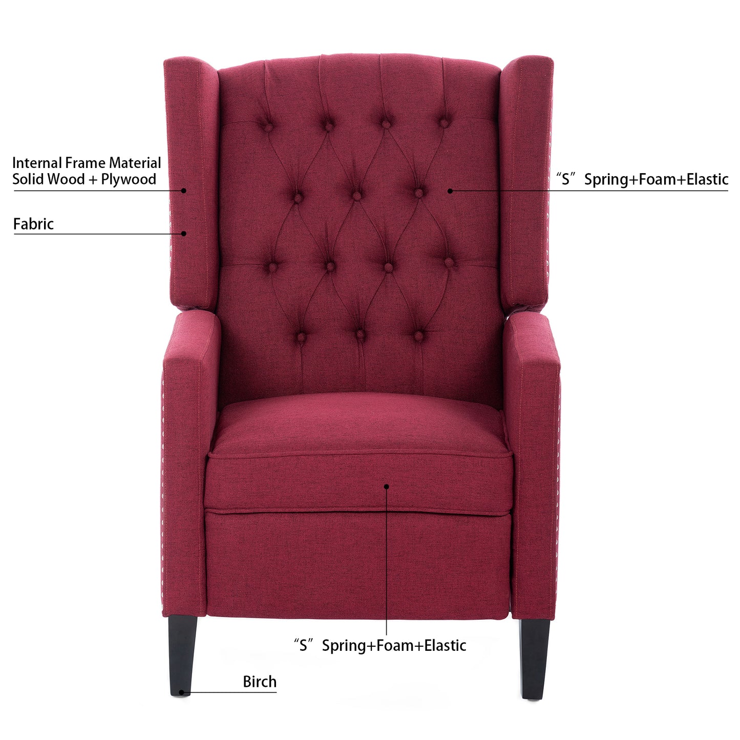 27" Wide Manual Wing Chair Recliner