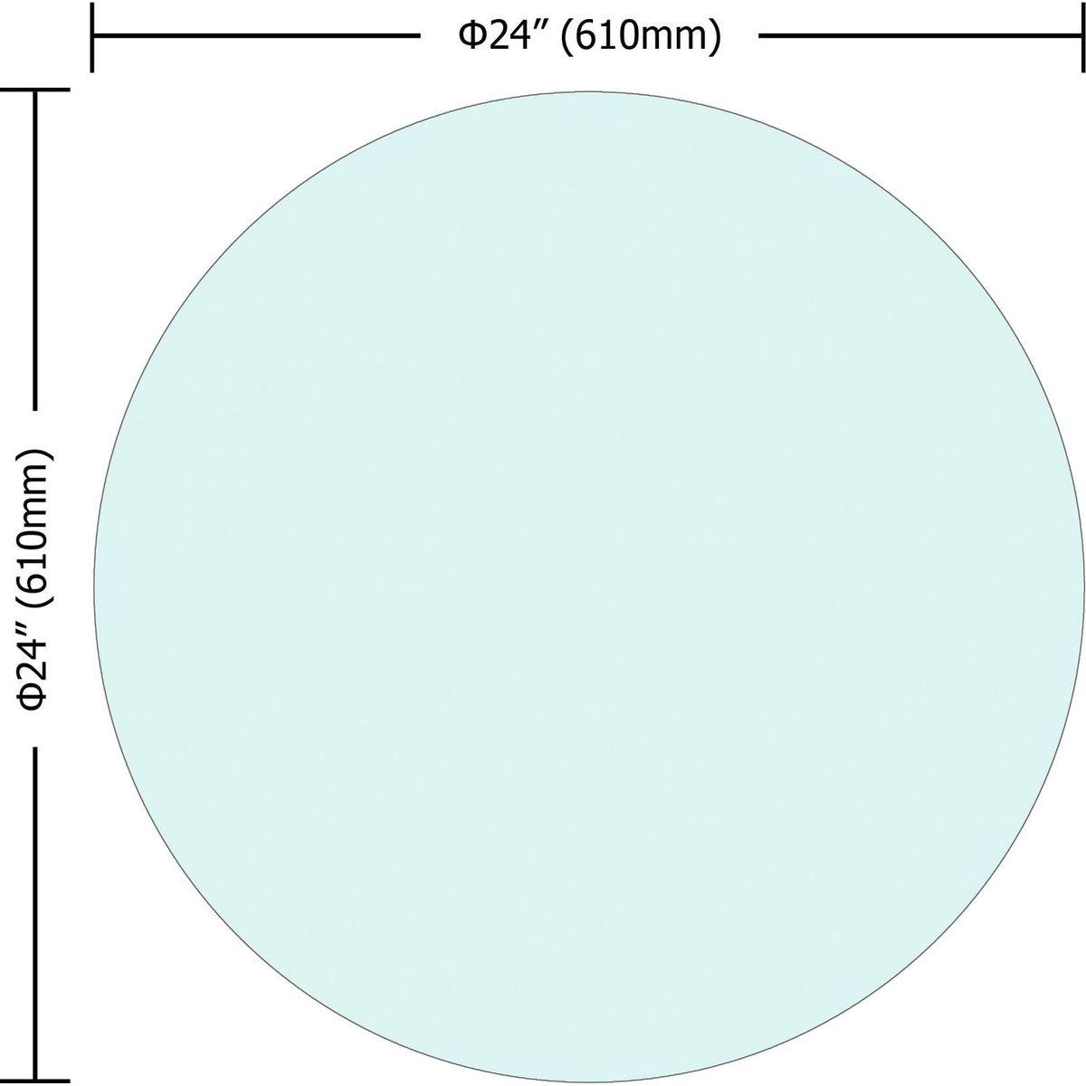 24" Inch Round Tempered Glass Table Top Clear Glass 1/4" Inch Thick Flat Polished Edge - Streamdale Furniture