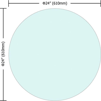 24" Inch Round Tempered Glass Table Top Clear Glass 1/4" Inch Thick Flat Polished Edge - Streamdale Furniture