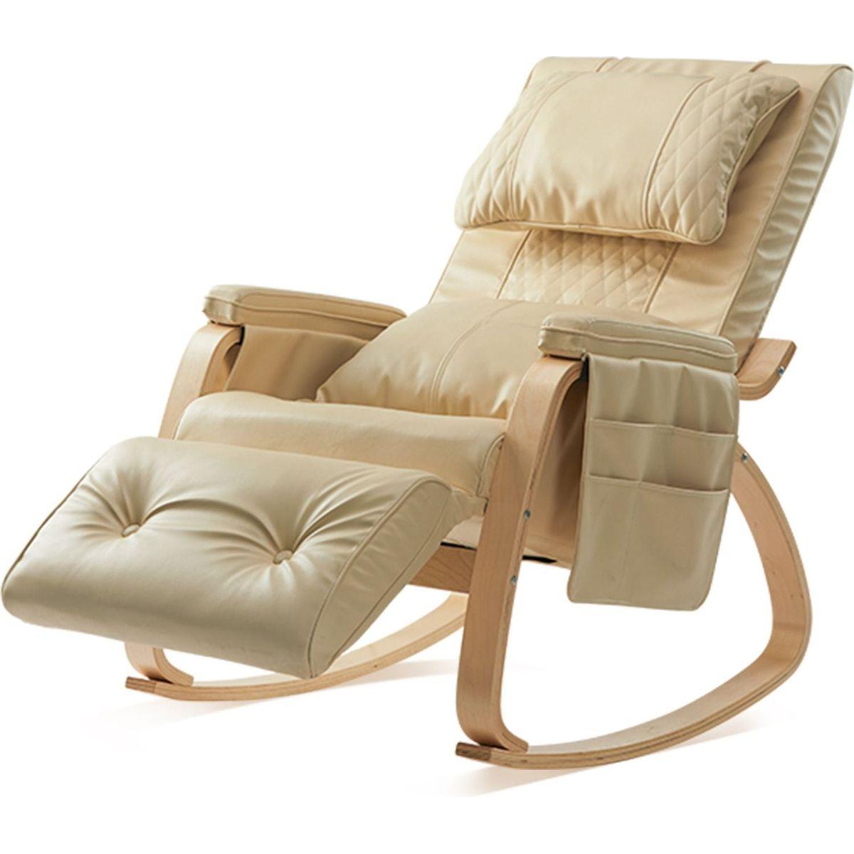 MASSAGE Comfortable Relax Rocking Chair Cream White