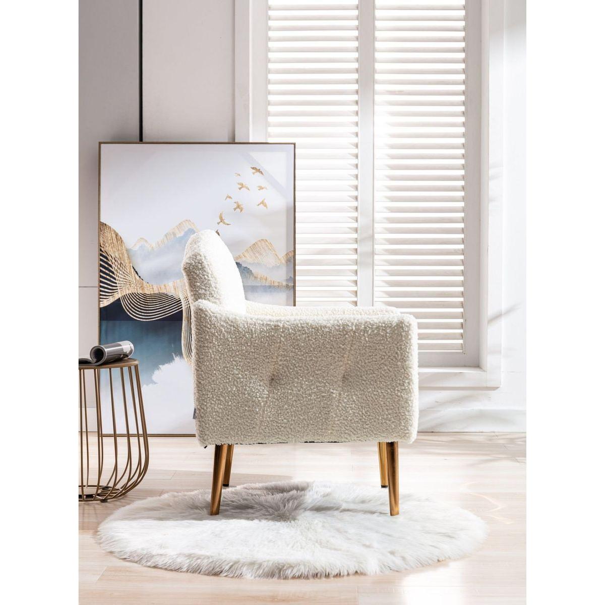 Accent Chair, leisure single sofa with Rose Golden feet