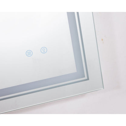 32x24 LED Lighted Bathroom Wall Mounted Mirror with High Lumen+Anti-Fog Separately Control+Dimmer Function