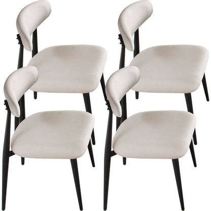 Dining Chairs set of 4, Upholstered Chairs with Metal Legs for Kitchen Dining Room Light Grey