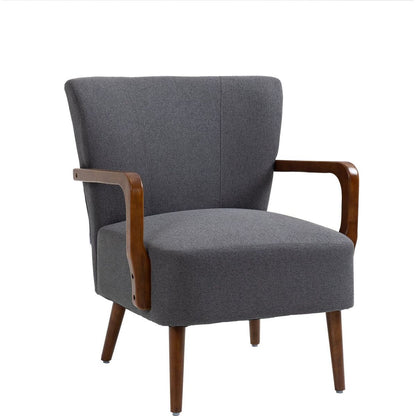 Wood Frame Armchair, Modern Accent Chair Lounge Chair for Living Room