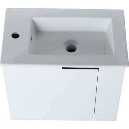 Bathroom Vanity with Sink 22 Inch for Small Bathroom, Floating Bathroom Vanity with Soft Close Door, Small Bathroom Vanity with Sink, 22x13 (KD-Packing)