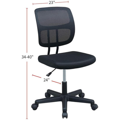 Elegant Design 1pc Office Chair Black Mesh Desk Chairs wheels Breathable Material Seats