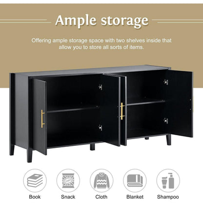 Accent Storage Cabinet Sideboard Wooden Cabinet with Metal Handles for Hallway, Entryway, Living Room, Bedroom