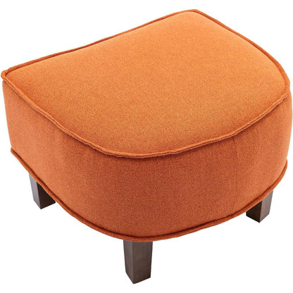 Accent Chair with Ottoman, Mid Century Modern Barrel Chair Upholstered Club Tub Round Arms Chair for Living Room