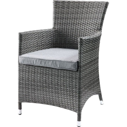 Tashelle Patio Bistro Set (3Pc) in Gray Fabric & Gray Wicker