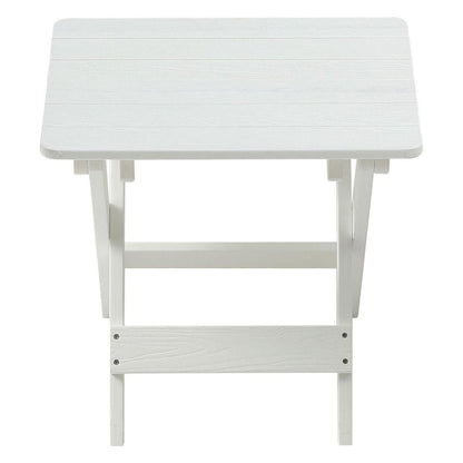 HIPS Foldable Small Table and Chair Set with 2 Chairs and Rectangular Table White