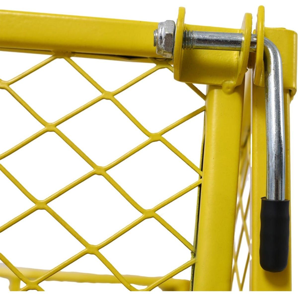 Steel Garden Cart, Steel Mesh Removable Sides, 3 cu ft, 550 lb Capacity, Yellow