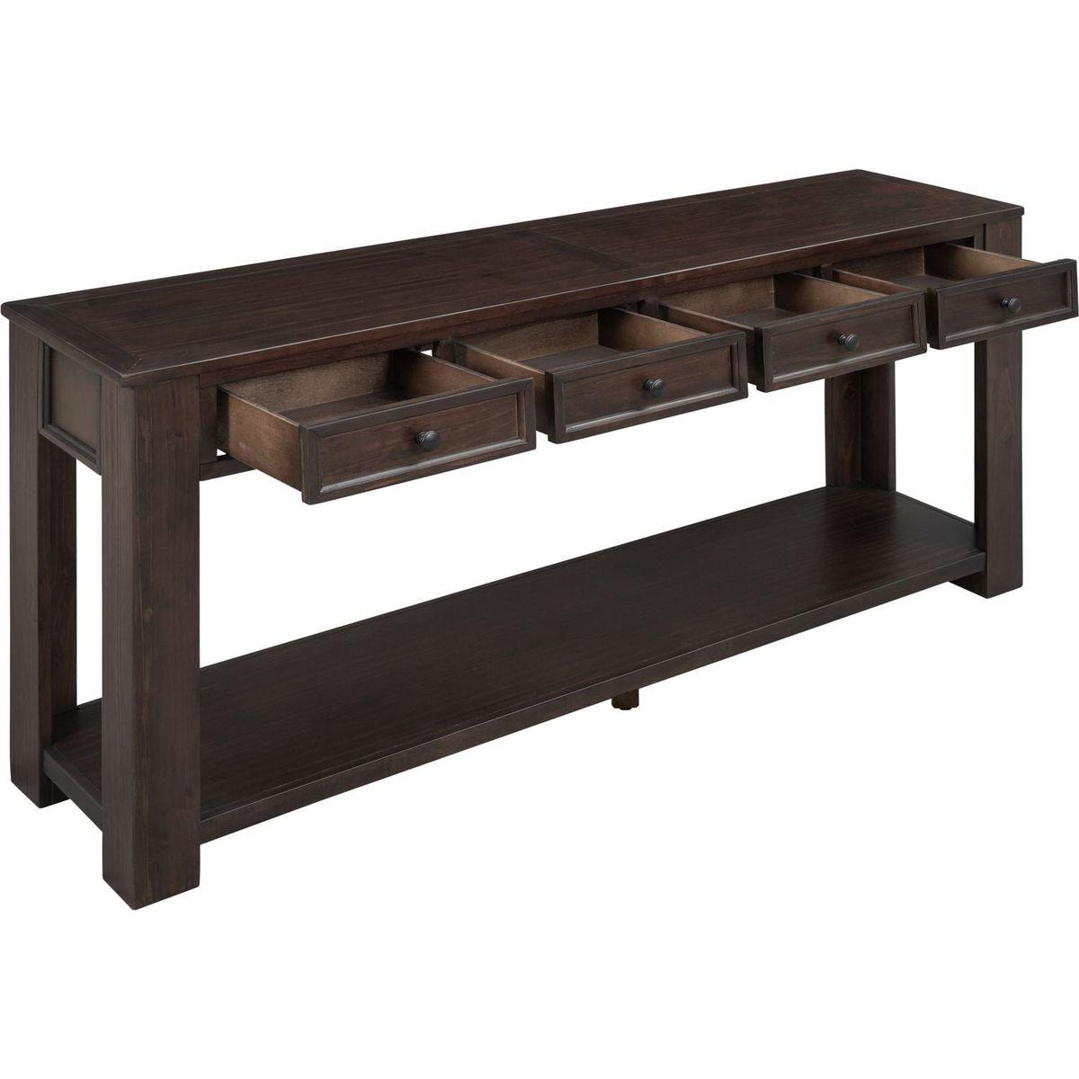 Console Table/Sofa Table with Storage Drawers and Bottom Shelf for Entryway Hallway (Espresso) - Streamdale Furniture
