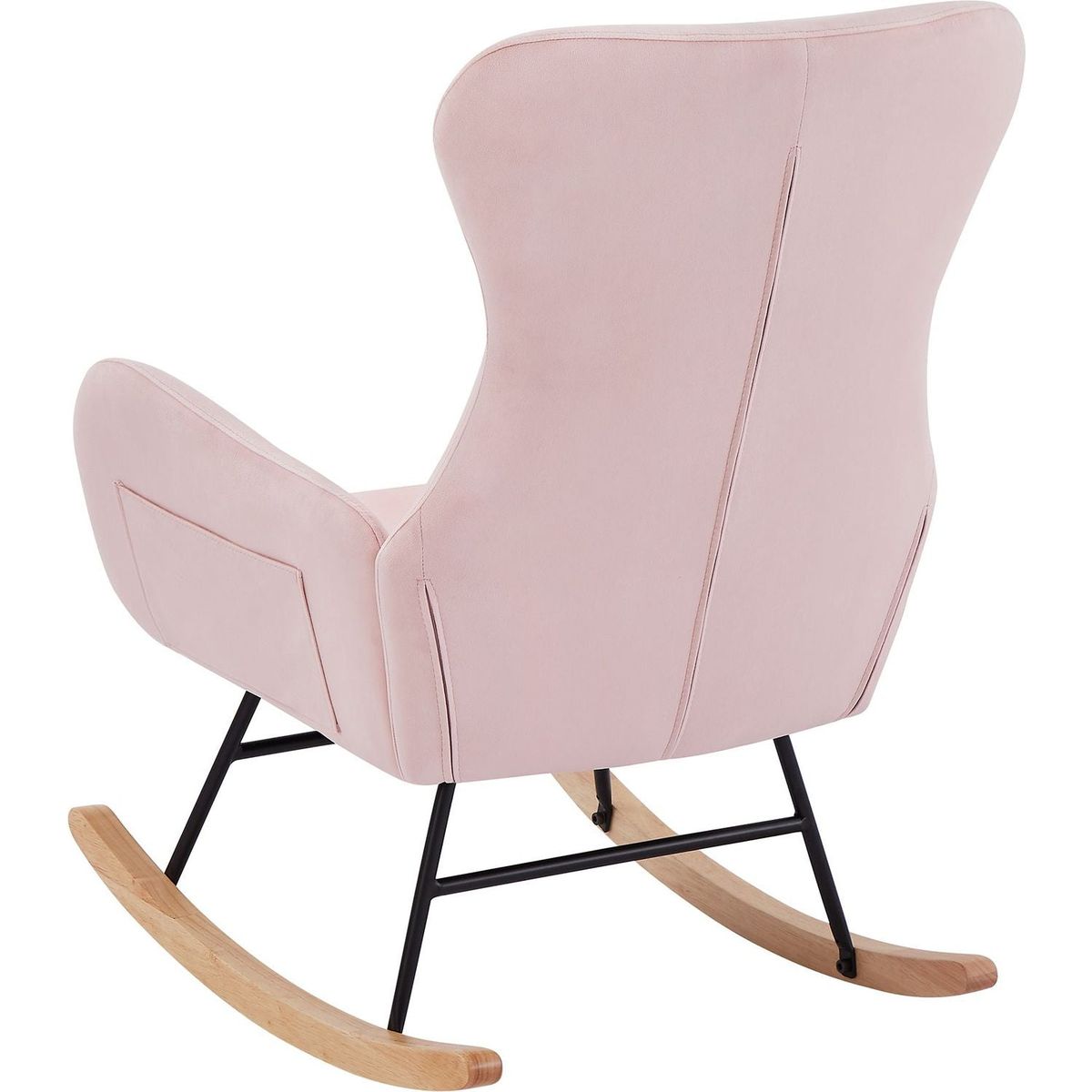 pink velvet rocking chair