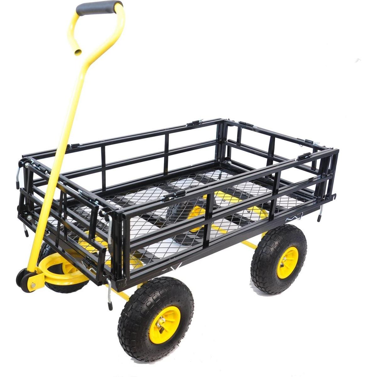 Wagon Cart Garden cart trucks make it easier to transport firewood Yellow+Black