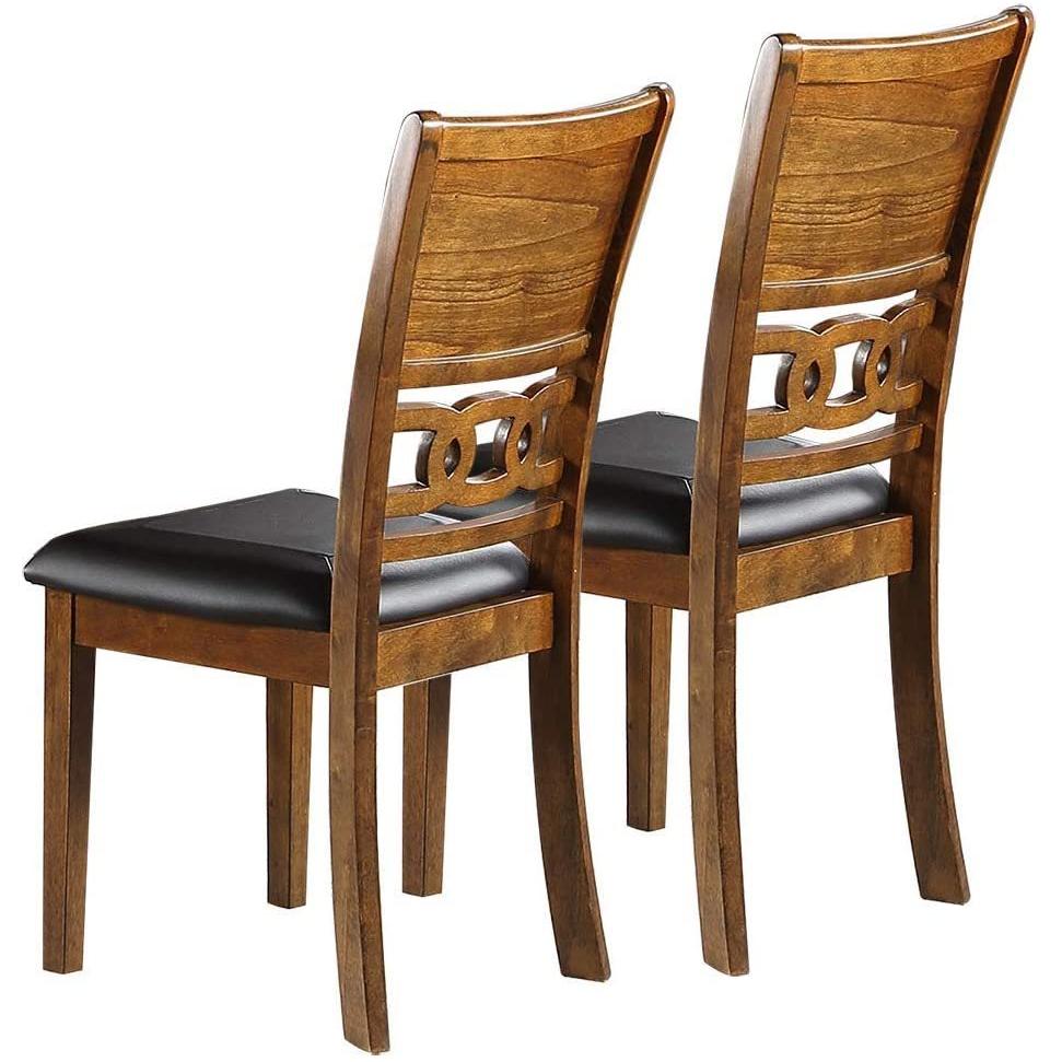 Dining Room Furniture Walnut Finish Set of 2 Side Chairs Cushion Seats Unique Back Kitchen Breakfast Chairs