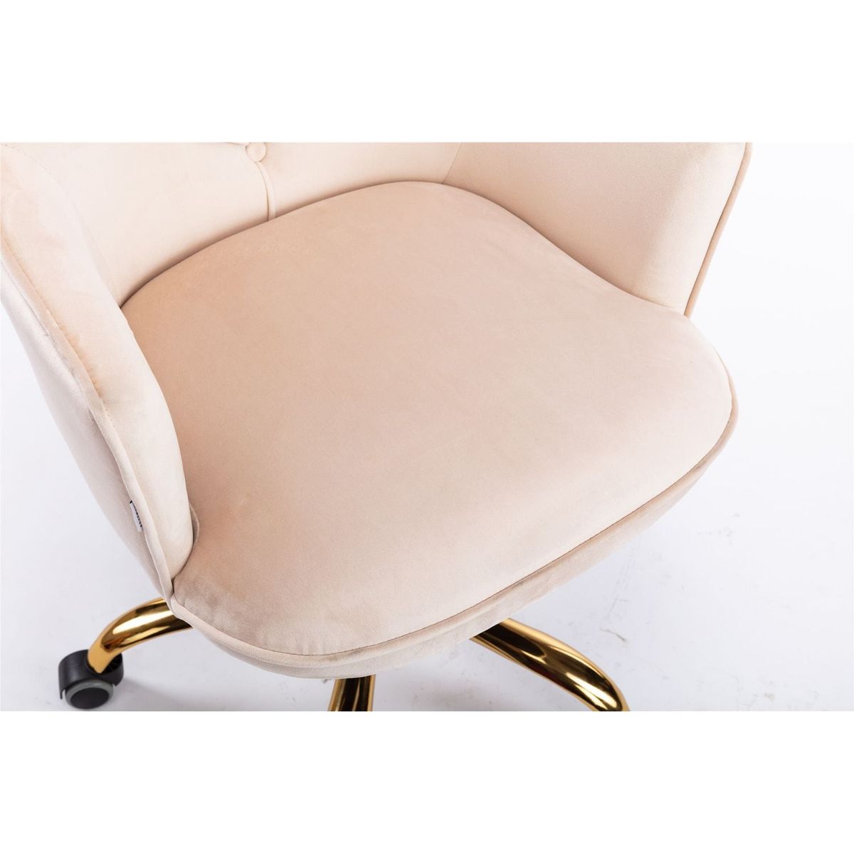 Velvet Swivel Shell Chair for Living Room, Office chair, Modern Leisure Arm Chair Beige