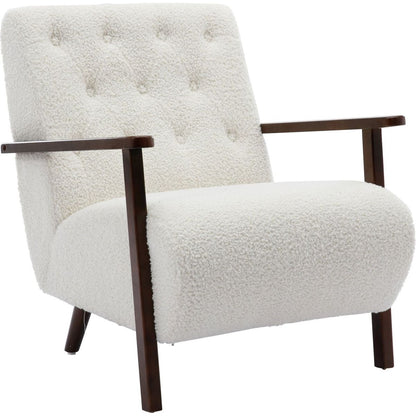 Wood Frame Armchair, Modern Accent Chair Lounge Chair for Living Room