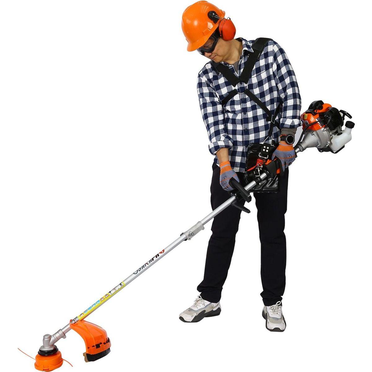 8 in 1 Multi-Functional Trimming Tool, 56CC 2-Cycle Garden Tool System with Gas Pole Saw, Hedge Trimmer, Grass Trimmer, and Brush Cutter EPA Compliant