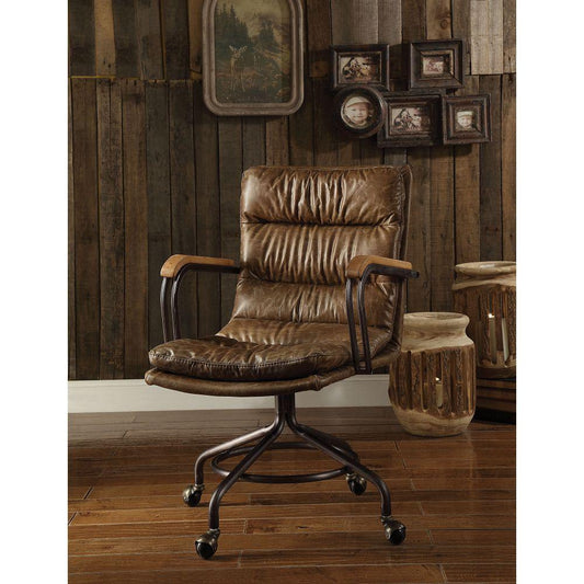 Harith Office Chair in Vintage Whiskey Top Grain Leather