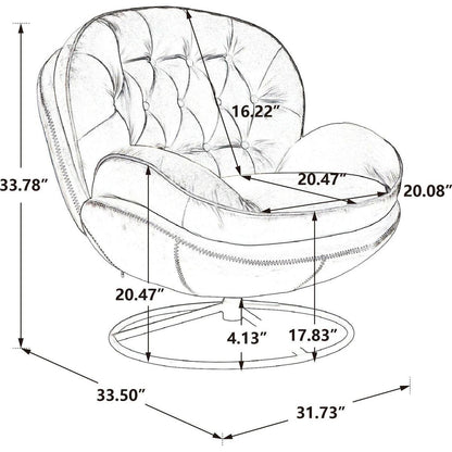 Accent chair TV Chair Living room Chair Grey with ottoman