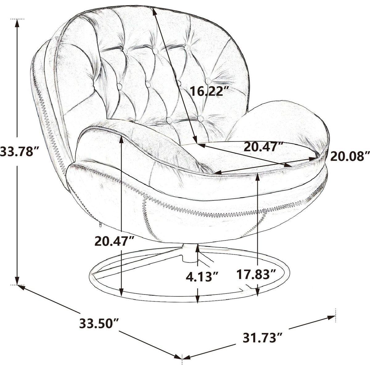 Accent chair TV Chair Living room Chair with Ottoman-BROWN