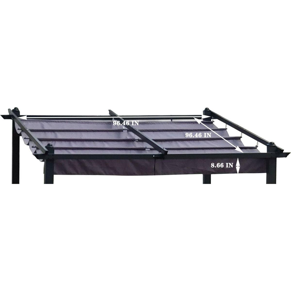 Replacement Canopy Top Fabric for 10x10 Ft Outdoor Patio Retractable Pergola Sunshelter Pergola Canopy