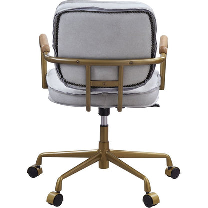 Siecross Office Chair in Vintage White Top Grain Leather