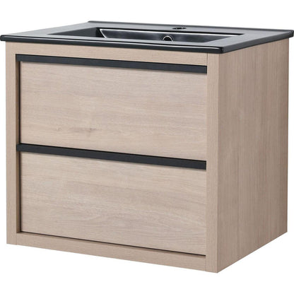 24" Bathroom Vanity, With Black Ceramic Sink And 2 Soft Close Drawers (BLO-G-BL9060BK)W1286S