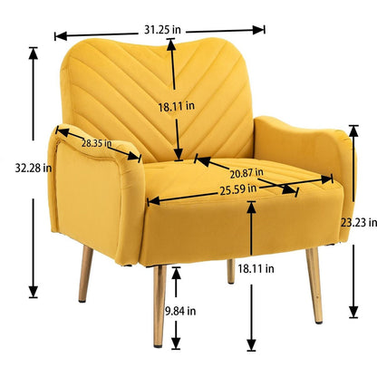 Velvet Chair, Accent chair/ Living room lesiure chair with metal feet