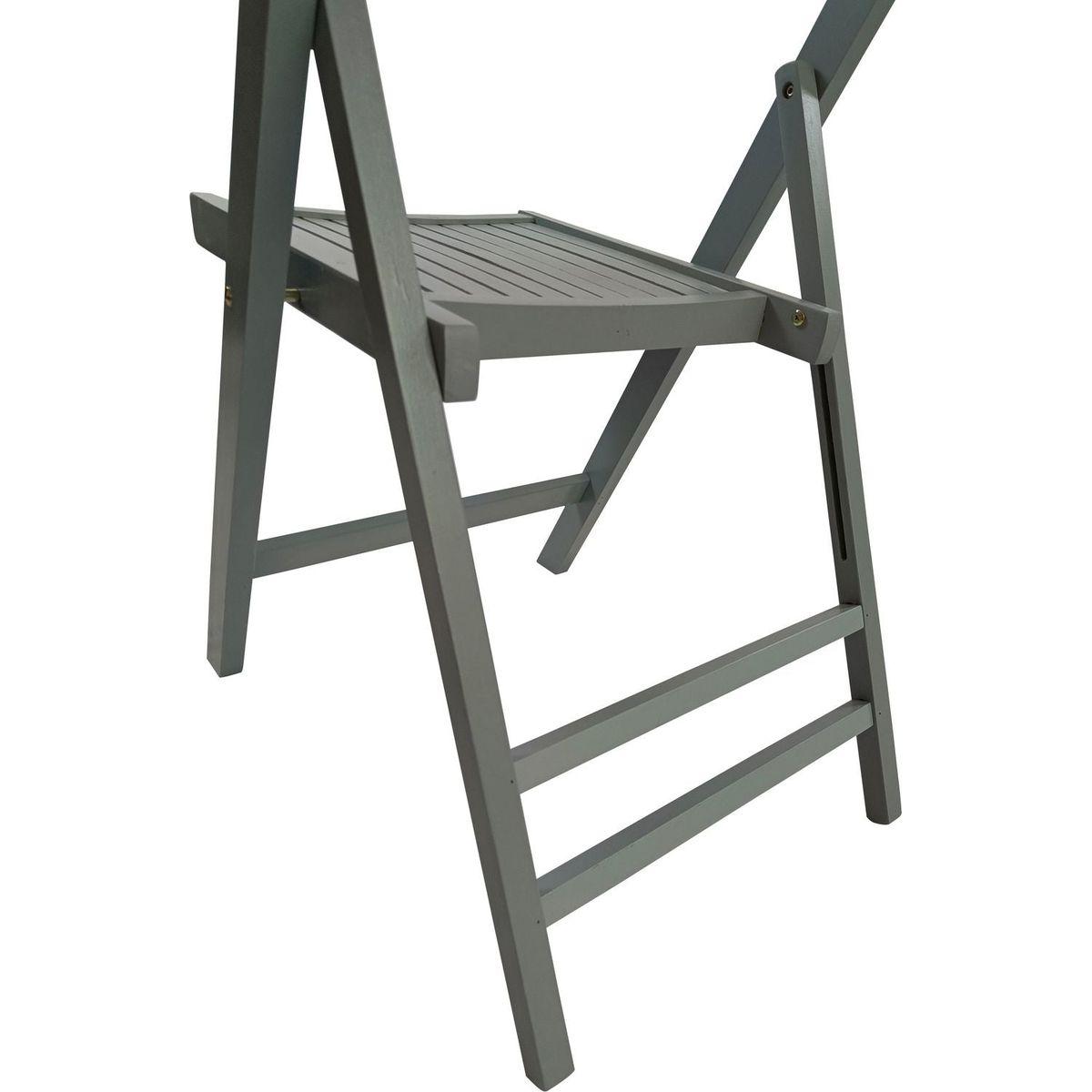 Furniture Slatted Wood Folding Special Event Chair - Gray, Set of 4, FOLDING CHAIR, FOLDABLE STYLE