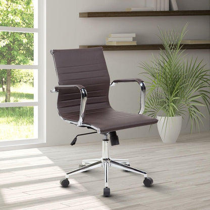 Modern Medium Back Executive Office Chair, Chocolate