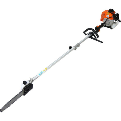 8 in 1 Multi-Functional Trimming Tool, 56CC 2-Cycle Garden Tool System with Gas Pole Saw, Hedge Trimmer, Grass Trimmer, and Brush Cutter EPA Compliant