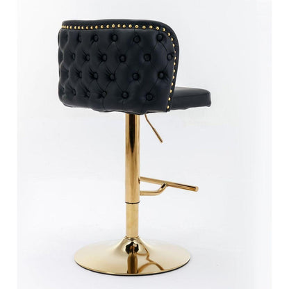 Swivel Barstools Adjusatble Seat Height, Modern PU Upholstered Bar Stools with the whole Back Tufted, for Home Pub and Kitchen Islandlack, Set of 2)