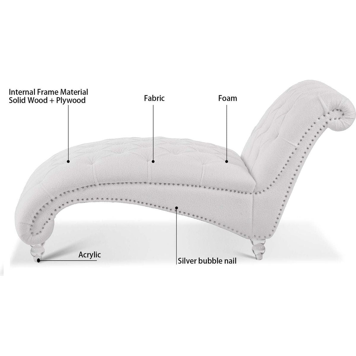 Tufted Armless Chaise Lounge