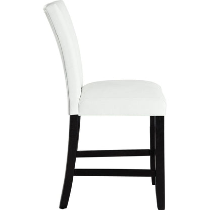 Hussein COUNTER HEIGHT CHAIR White PU & Black Finish