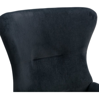 Velvet Fabric Padded Seat Rocking Chair With High Backrest And Armrests