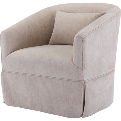 degree Swivel Accent Armchair Linen Blend Beige