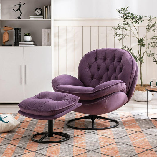 Accent chair TV Chair Living room Chair with Ottoman-PURPLE