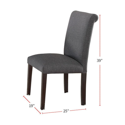 Blue Grey Fabric Dining Chairs, Set of 2