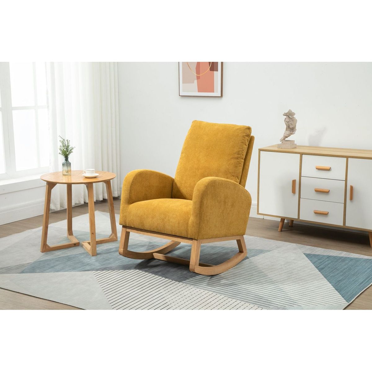 living room Comfortable rocking chair living room chair Yellow