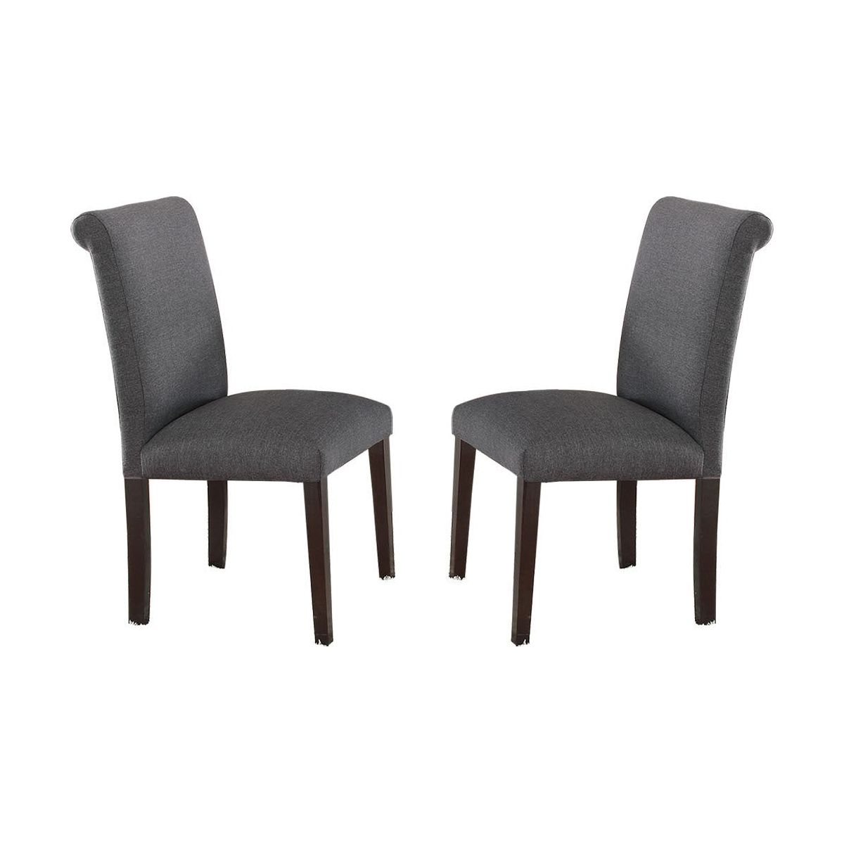 Blue Grey Fabric Dining Chairs, Set of 2